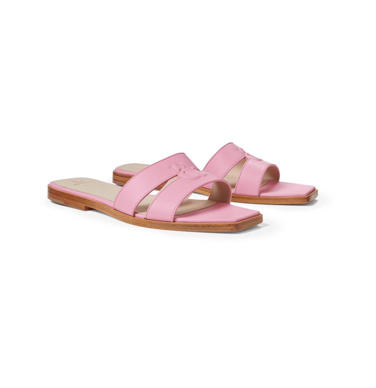 Pink Nappa Strap Slides
